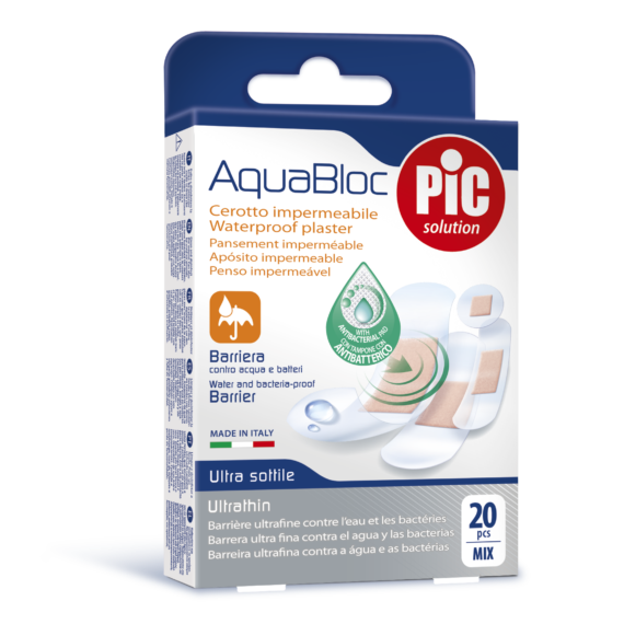 PIC AquaBloc plaster antybakteryjny mix 20szt wodoodporny