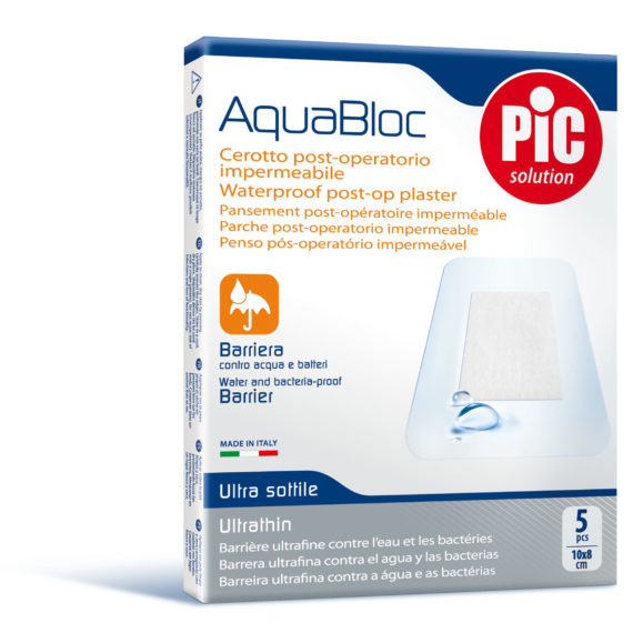 PIC AquaBloc pooperacyjny plaster antybakteryjny 10x8cm 5szt sterylny wodoodporny